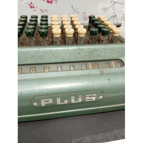 462 - Antique PLUS Bell Punch Calculator/Mid century 1950s Accountancy Tool/Antique Calculator.