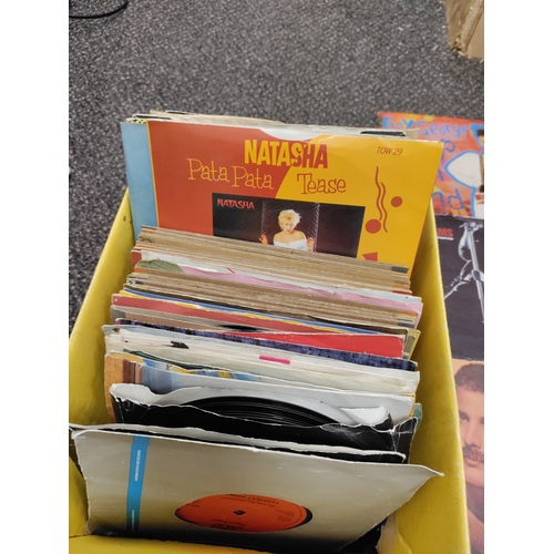 483 - Job lot of 7 inch vinyl records, collection consists of Boy George, Erasure, Freddie Mercury, Olivia... 