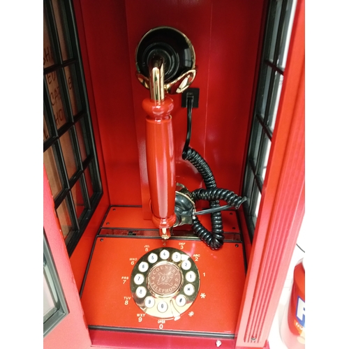 492 - Boxed vintage replica 1930's phone box design telephone. H 44cm x W 21cm.