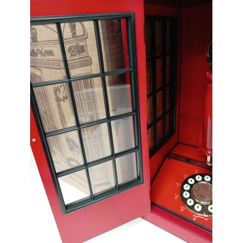 492 - Boxed vintage replica 1930's phone box design telephone. H 44cm x W 21cm.