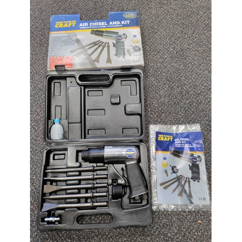 499 - Brand new boxed Power Craft air chisel kit complete with 5 attachments