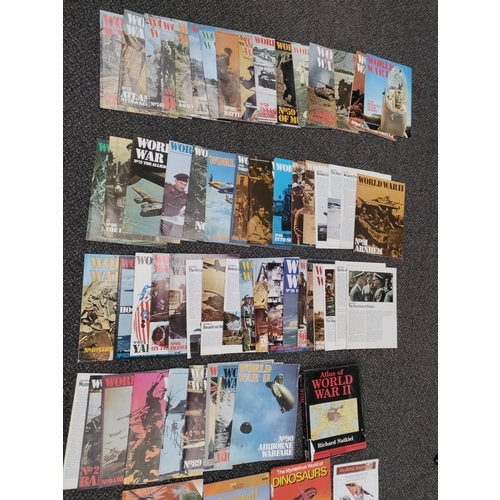 493 - A large collection of magazines, mainly World War II magazines, also includes an atlas of world war ... 