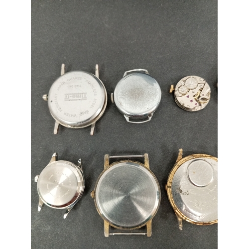 668 - Job lot of vintage watches without straps. Includes Siro, Rotary, Timex, Lacarre, Ravel etc.