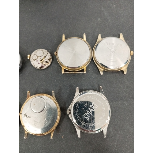 668 - Job lot of vintage watches without straps. Includes Siro, Rotary, Timex, Lacarre, Ravel etc.