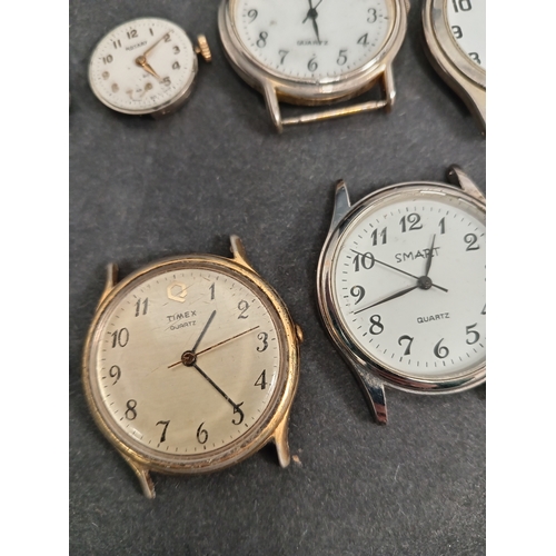 668 - Job lot of vintage watches without straps. Includes Siro, Rotary, Timex, Lacarre, Ravel etc.