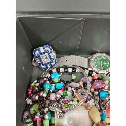 674 - Job lot of vintage costume jewellery includes rings, necklaces, bracelets and a mens Adidas watch A/... 