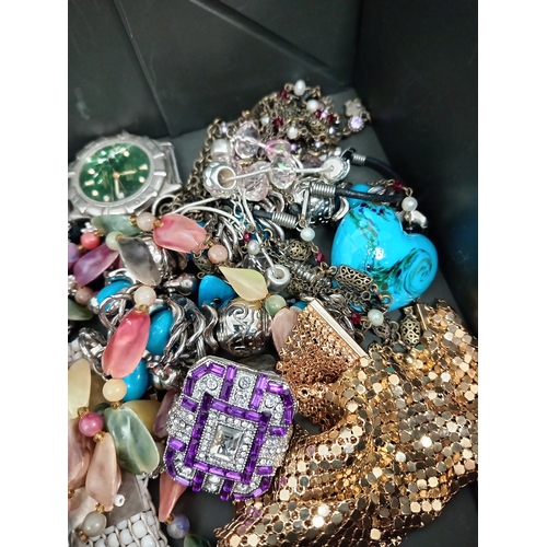 674 - Job lot of vintage costume jewellery includes rings, necklaces, bracelets and a mens Adidas watch A/... 