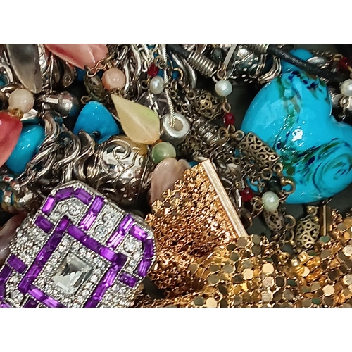 674 - Job lot of vintage costume jewellery includes rings, necklaces, bracelets and a mens Adidas watch A/... 