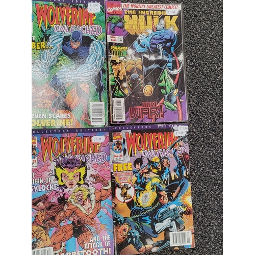 593 - A job lot of 11 1996-1998 marvel comics. Superheros include wolverine, the incredible Hulk and X-Men... 