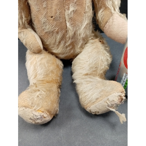 619 - Large vintage English teddy bear 1940's H 48cm x W 25cm