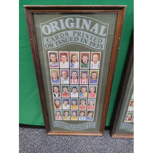 621 - Two framed cigarette card sets of footballers, titled 