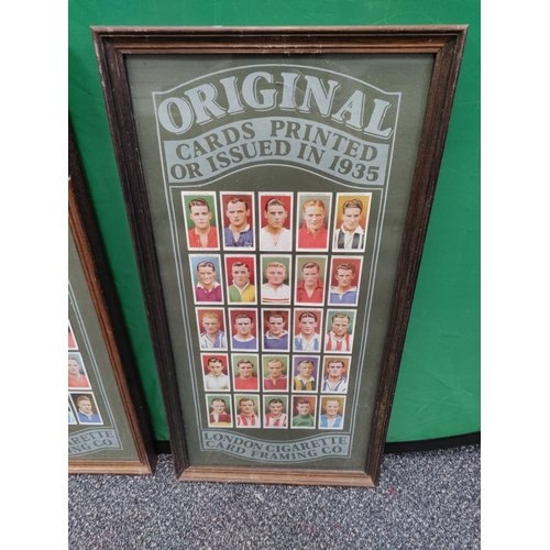 621 - Two framed cigarette card sets of footballers, titled 