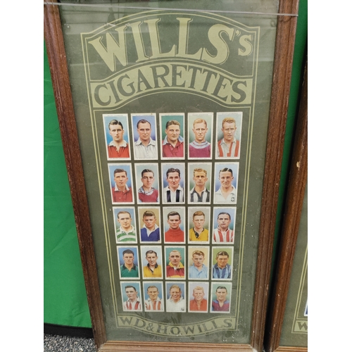 622 - Two framed Will's Cigarettes W.D.&H.O.Wills. football cigarette card sets. One frame needs attention... 