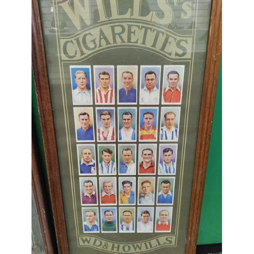 622 - Two framed Will's Cigarettes W.D.&H.O.Wills. football cigarette card sets. One frame needs attention... 