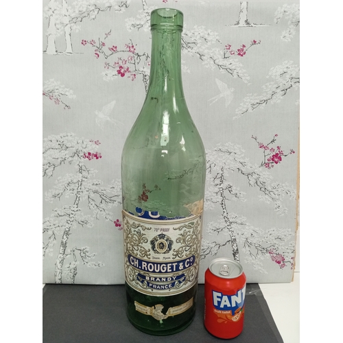 626 - Vintage 1970's Rouget Brandy France large decorative bottle plus 3 others . H 50cm x W 14cm.