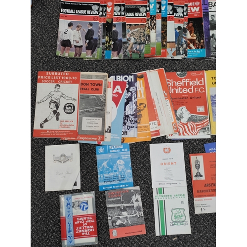 645 - A large collection of football programmes. Teams include Manchester city, Torquay United, Sheffield ... 