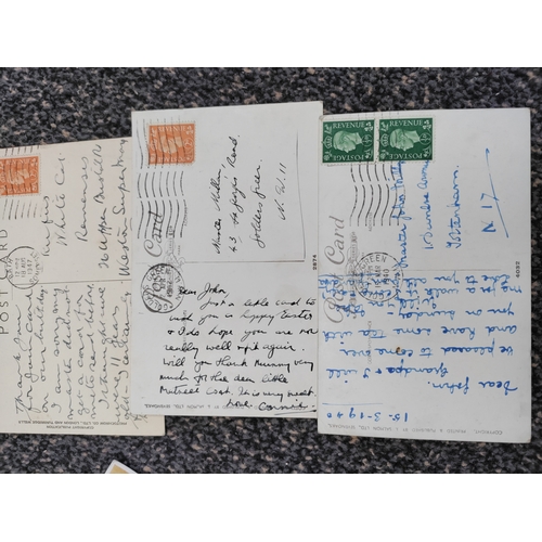 648 - A large collection of topographical postcards some written on and stamped 1940. There are also a cou... 