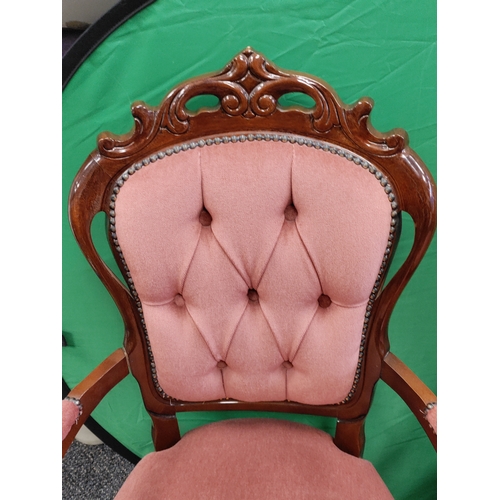 439 - A pair of antique style carver chairs