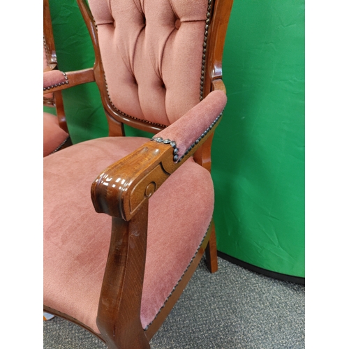 439 - A pair of antique style carver chairs