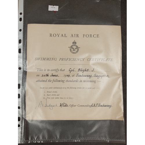 529 - Vintage 1949 RAF Royal Air Force Swimming Proficiency Certificate, named, 8