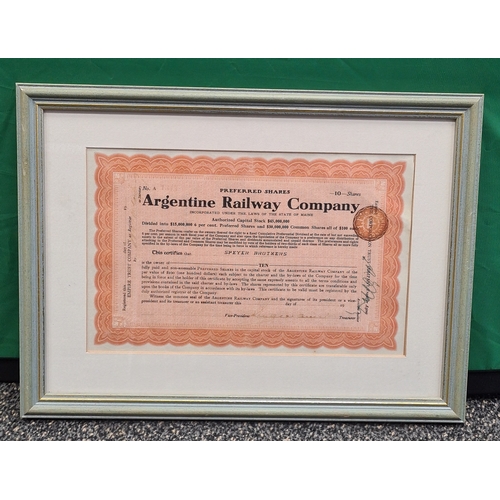 541 - Collection of 4 glass framed Locomotive prints with advertising or text, to include: Darjeeling Rail... 