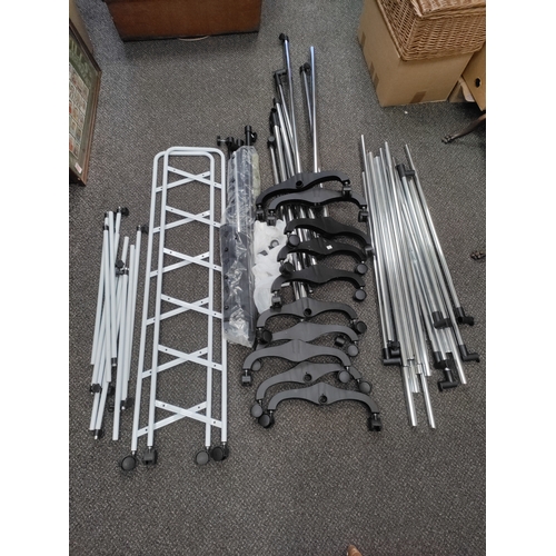 548 - A large job lot of approx 15 sets of clothes rails, perfect for markets/shop displays.