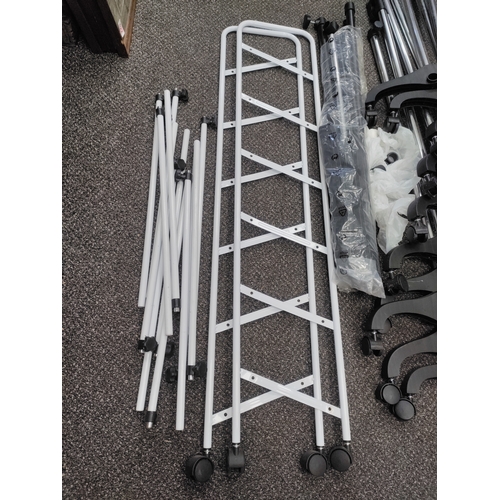 548 - A large job lot of approx 15 sets of clothes rails, perfect for markets/shop displays.