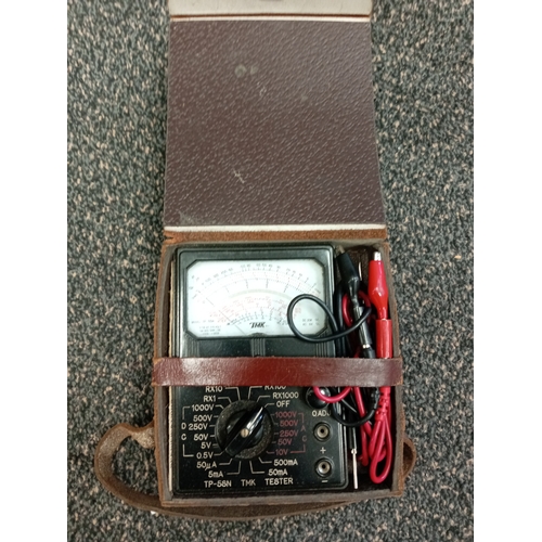 552 - Vintage TMK voltage tester: Model TP-5SN in leather case, this includes all original instruction man... 