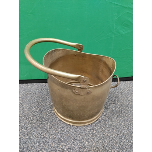 560 - Antique brass coal bucket