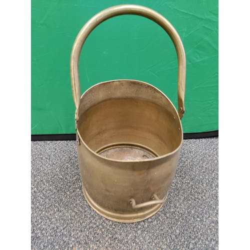 560 - Antique brass coal bucket