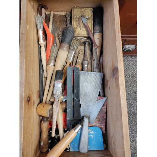 566 - Vintage 16 drawer apothecary cabinet; Full to the brim in every drawer with tools and all sorts of i... 