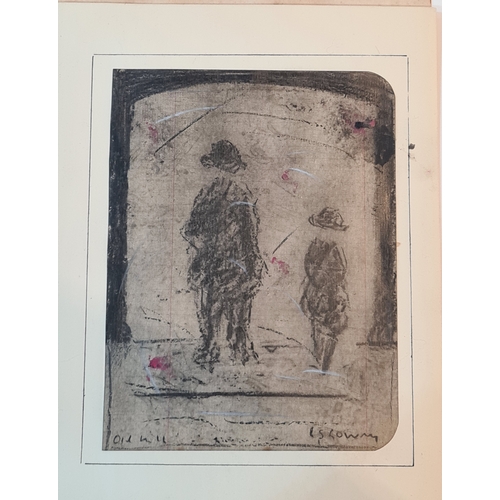 703 - Original sketch pencil drawing of two figures at 'Old Mill' signed L.S.Lowry. Image drawn on writing... 