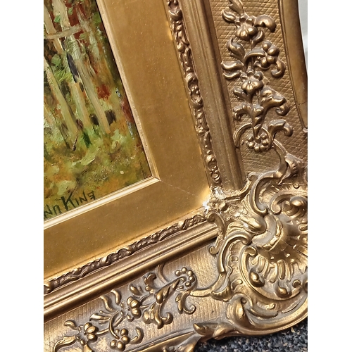 707 - Oil painting signed Yeend King V. P. R. I, in large ornate gilt frame H 68cm x W 85cm.