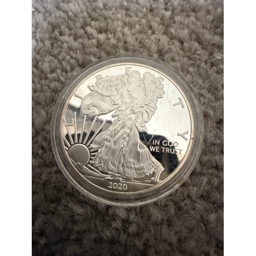 799 - 2020 W West Point one ounce silver eagle coin.