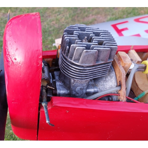 697 - Very large vintage remote control aeroplane with  Super Tigre 3000 30cc nitro engine.
86