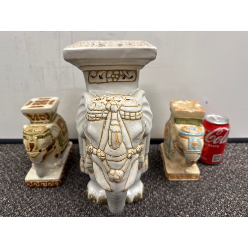 621 - Set of 3 ceramic elephants