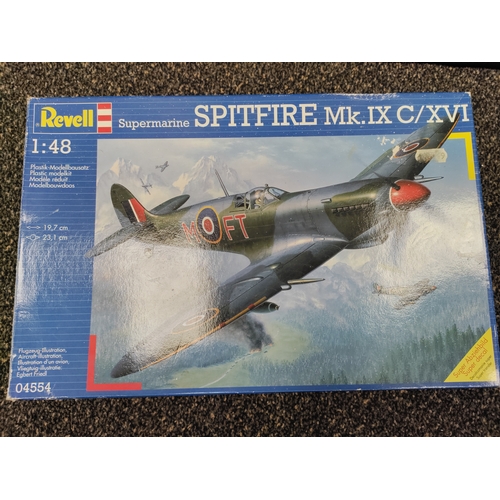 628 - Vintage Revell 04554 supermarine spitfire MK. IX C/XVI 1:48 scale model.