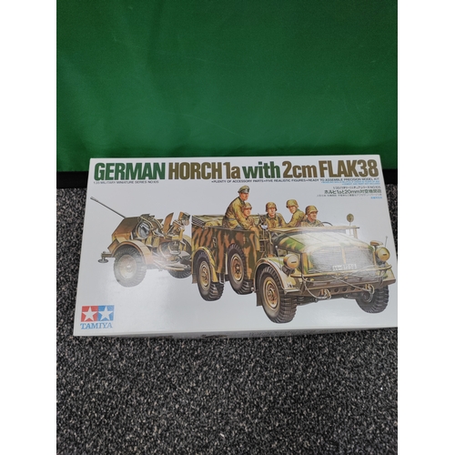 641 - Tamiya 1:35 scale model kit of German Horch 1a with a 2cm Flak38.