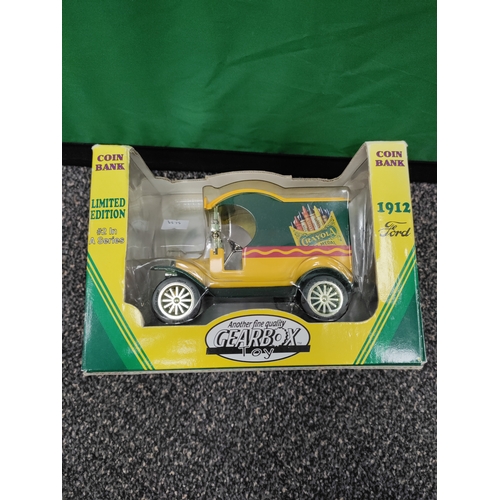 642 - 1998 Limited Edition Crayola Diecast 1912 Ford delivery car coin bank. 1:24 scale