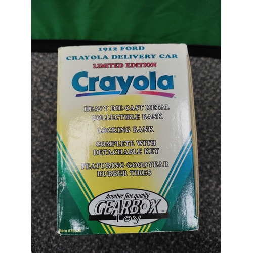 642 - 1998 Limited Edition Crayola Diecast 1912 Ford delivery car coin bank. 1:24 scale