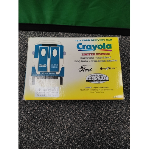 642 - 1998 Limited Edition Crayola Diecast 1912 Ford delivery car coin bank. 1:24 scale