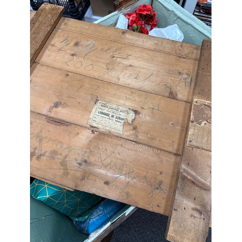 650 - North Eastern Railway wooden crate with castors; Complete with contents from a house clearance. 31 x... 