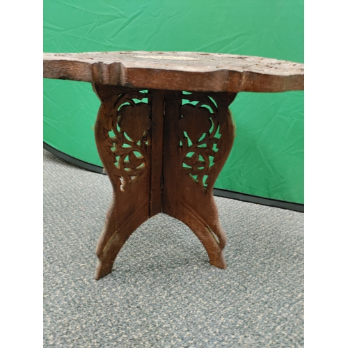 651 - A vintage Anglo-Indian hand carved folding side table. Likely dating back to late 19th or early 20th... 