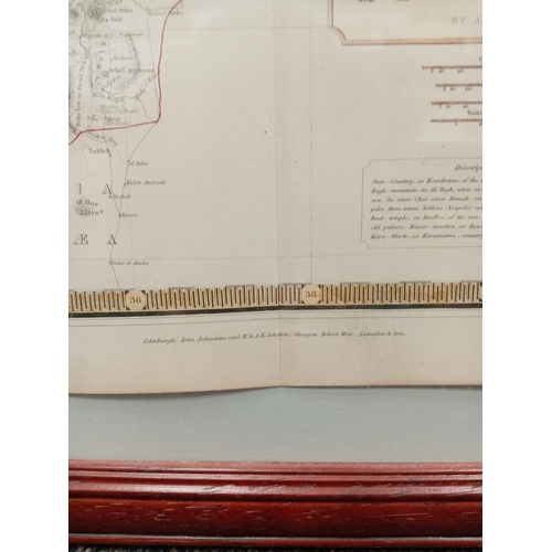 724 - Antique framed map depicting the region of Turkey and surrounding areas in Asia circa 1855