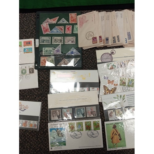 727 - Large collection of various antique and vintage stamps plus a stamp microscope