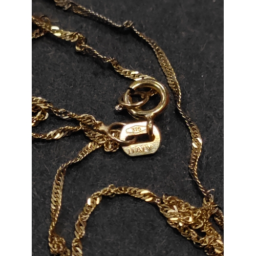 856 - A broken 9ct gold chain. Length 45cm.