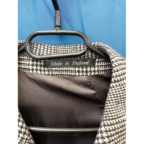 14 - Lot of vintage clothing to include 5 coats, 2 dresses and a skirt, vest and jacket set. Comes with C... 