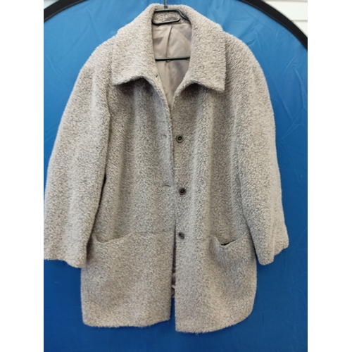 14 - Lot of vintage clothing to include 5 coats, 2 dresses and a skirt, vest and jacket set. Comes with C... 