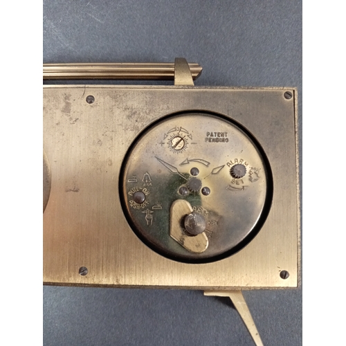 60 - A Swiza gilt brass table clock with barometer/thermometer made Circa 1960 and a small heavy mantle '... 