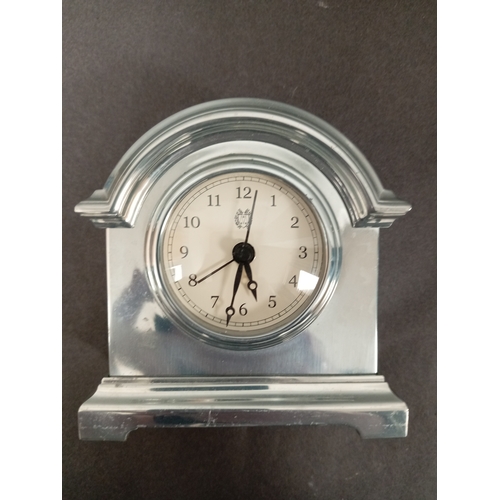 60 - A Swiza gilt brass table clock with barometer/thermometer made Circa 1960 and a small heavy mantle '... 